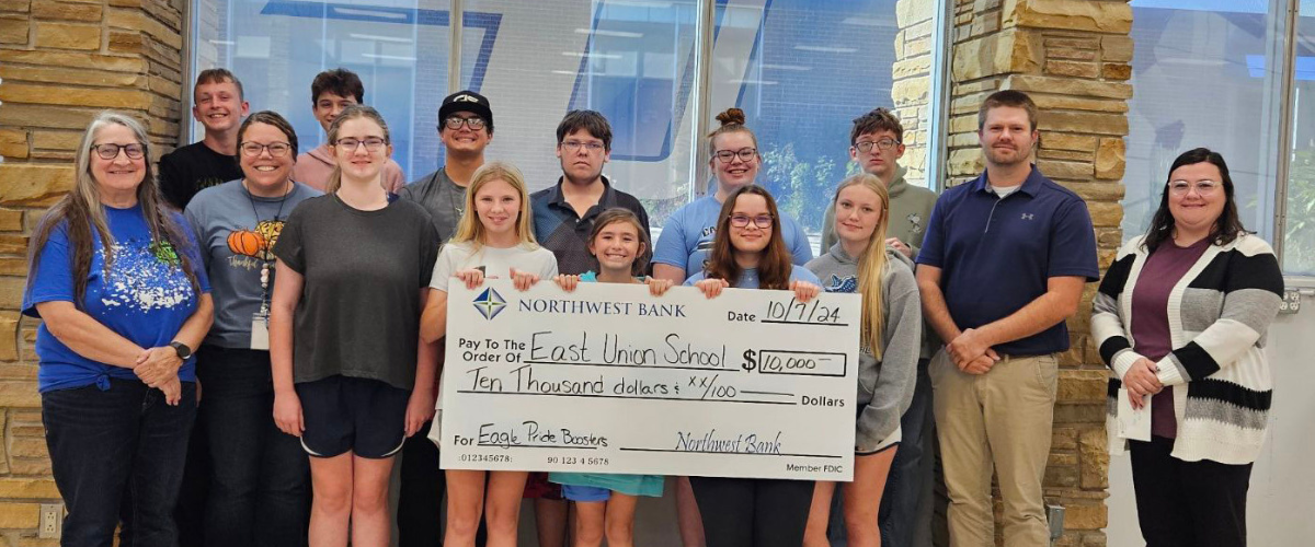 Northwest Bank Donates $10,000.00 to East Union Eagle Pride Booster Club