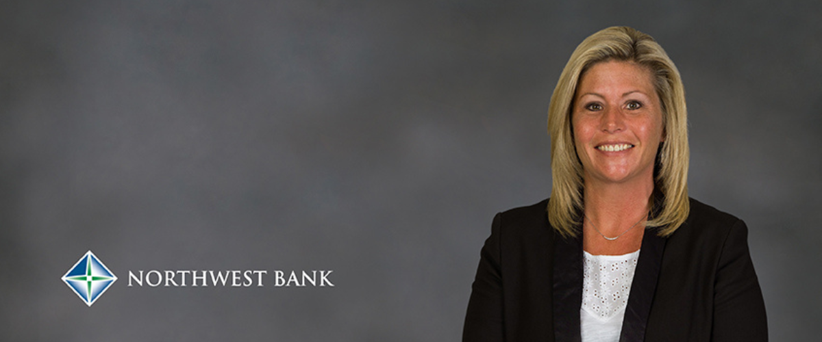 Northwest Bank logo and photo of Stephanie Andrews