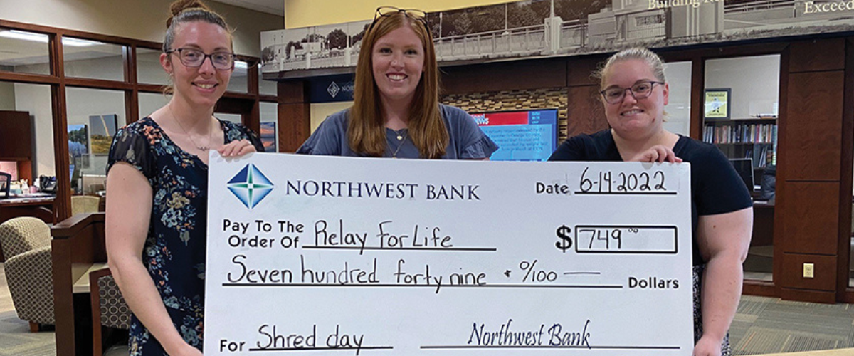 Northwest Bank Donates to Clay County Relay For Life