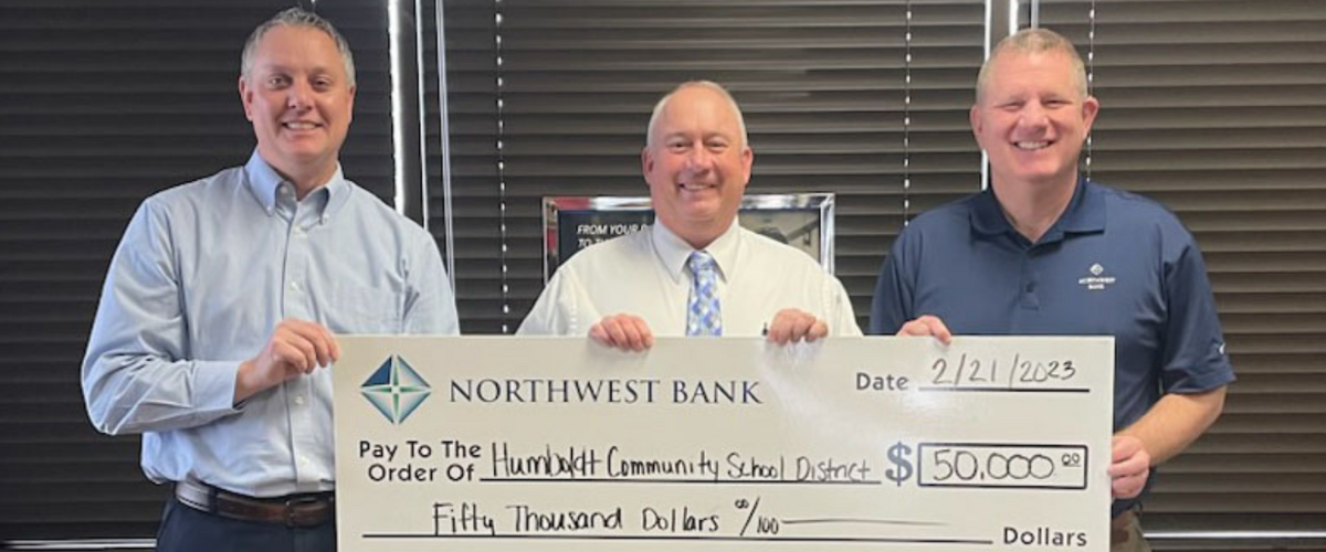 Northwest Bank: Humboldt Wildcats - New Training Facility Donation $50,000 - 3.23