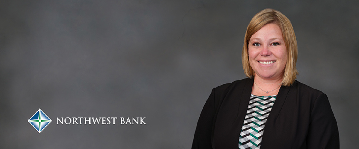 Northwest Bank logo and photo of Melissa Moody