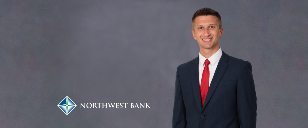 Image of Noah Slagter and Northwest Bank Logo