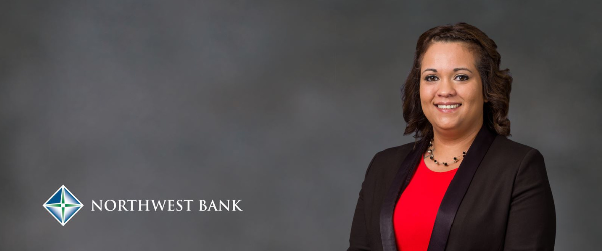 Northwest Bank logo and photo of Yas Mata