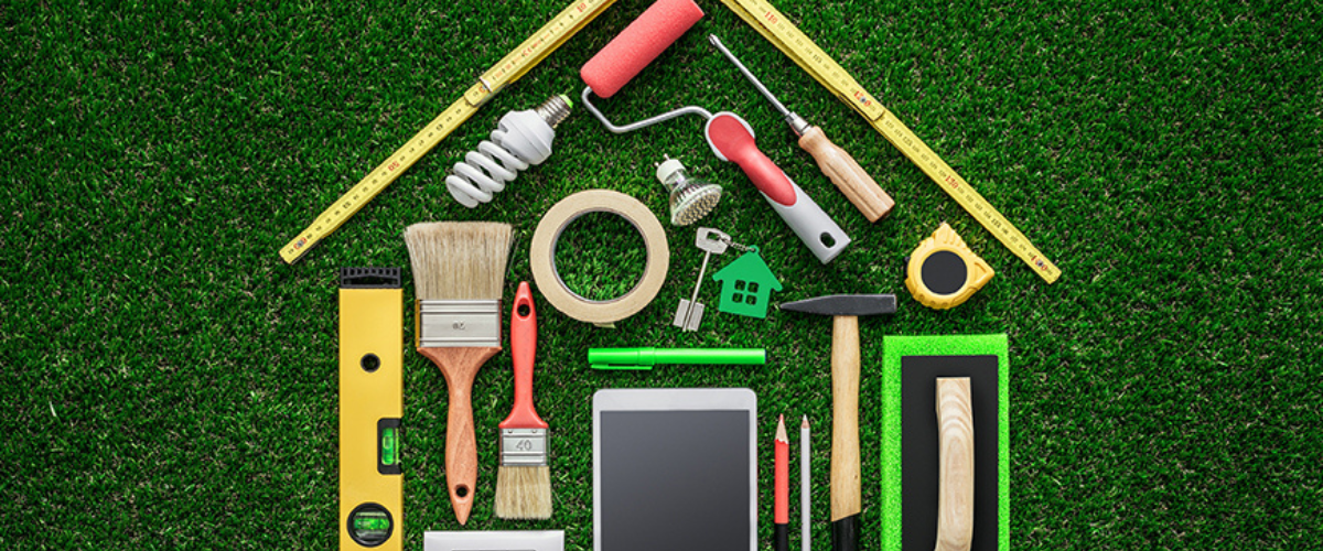 Image of Home Improvement Tool on Green Background