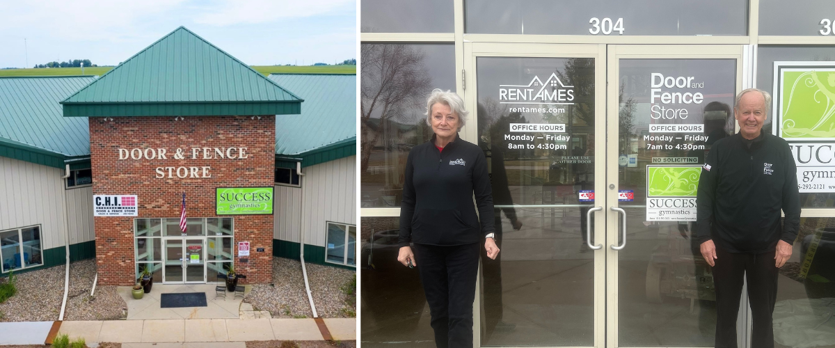 Rena and Dick Hall, owners of The Door and Fence Store in Ames, Iowa