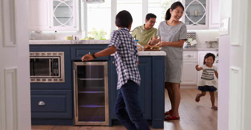 Family In Their Kitchen