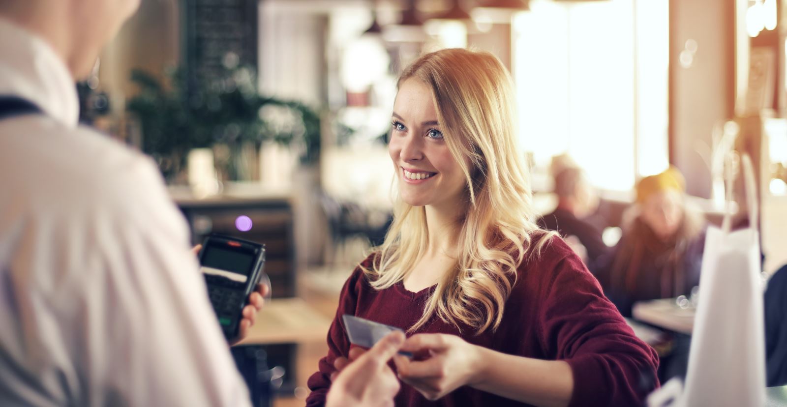 Women paying with a credit card