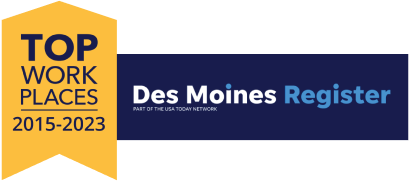 Des Moines Register Top Work Places ribbon