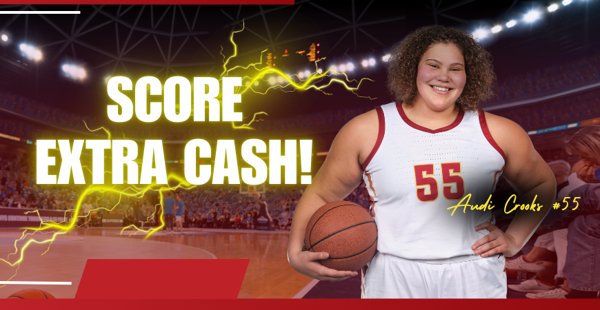 Audi Crooks On The Basketball Court With Saying Score Extra Cash