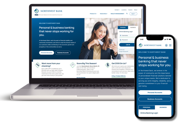 Northwest Bank Website Homepage